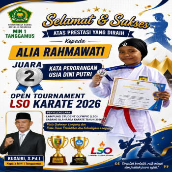 Siswi MIN 1 Tanggamus Raih Juara II Kata Perorangan Usia Dini Putri pada Open Tournament LSO Karate 2026