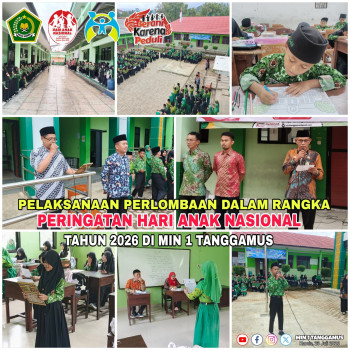 Pelaksanaan Perlombaan dalam Rangka Peringatan Hari Anak Nasional Tahun 2026 di MIN 1 Tanggamus