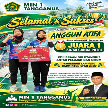 Siswa MIN 1 Tanggamus Raih Juara 1 Ganda Putri Kejuaraan Bulutangkis Gubernur Lampung Badminton Open 2026